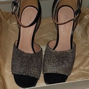 Madewell ankle strap sandals in calf hair